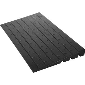 VEVOR Rubber Threshold Ramp, 2.6" Rise Threshold Ramp Doorway, 3 Channels Cord Cover Rubber Solid Threshold Ramp