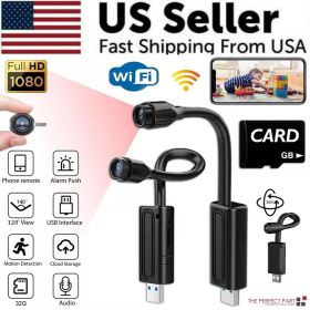 Mini Wireless Hidden Spy Camera WiFi IP Cam Home Security Night Vision HD 1080P (Pack: Camera + 32GB SD Card)